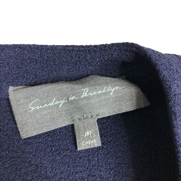 Anthropologie Sunday In Brooklyn Dress Womens Medium Navy Blue Crepe Corset Side - Picture 4 of 14